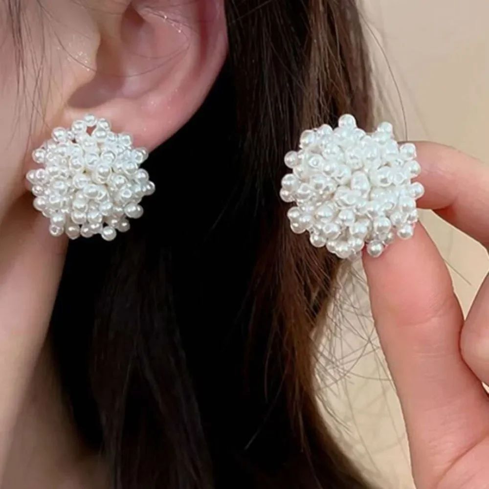 3for$20 1pair New High-End Minimalist And Elegant Earrings With Fireworks Pearl